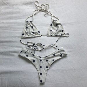 Stone Fox Swim triangle bikini matching set XS